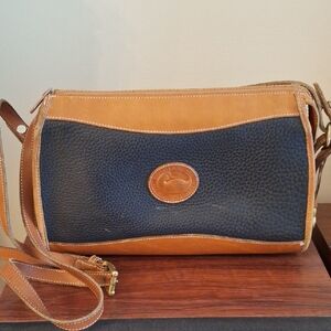 Dooney & Bourke Navy and Tan Crossbody Bag